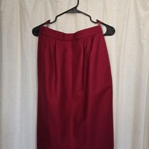 Amanda Smith Vibrant Wine Red Pencil Skirt